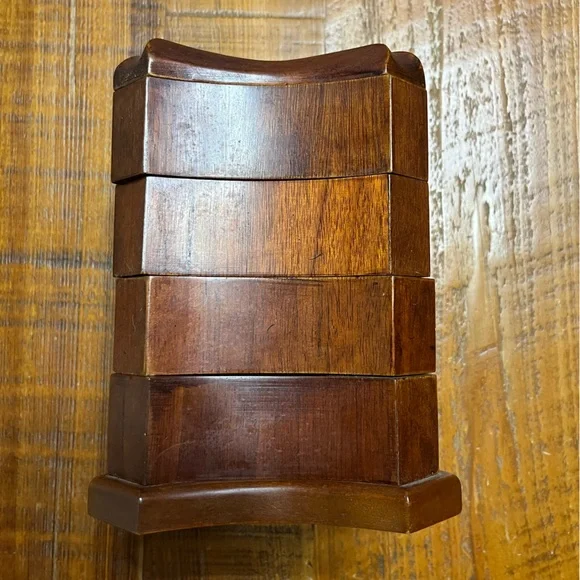 The Bombay Company Vintage Stacked Swivel Drawer Wooden Jewelry/Trinket Box - Picture 10 of 13